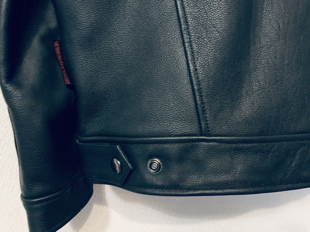 未使用品 ガンダム ジオン軍 レザー シングルライダースジャケット 襟付き LL