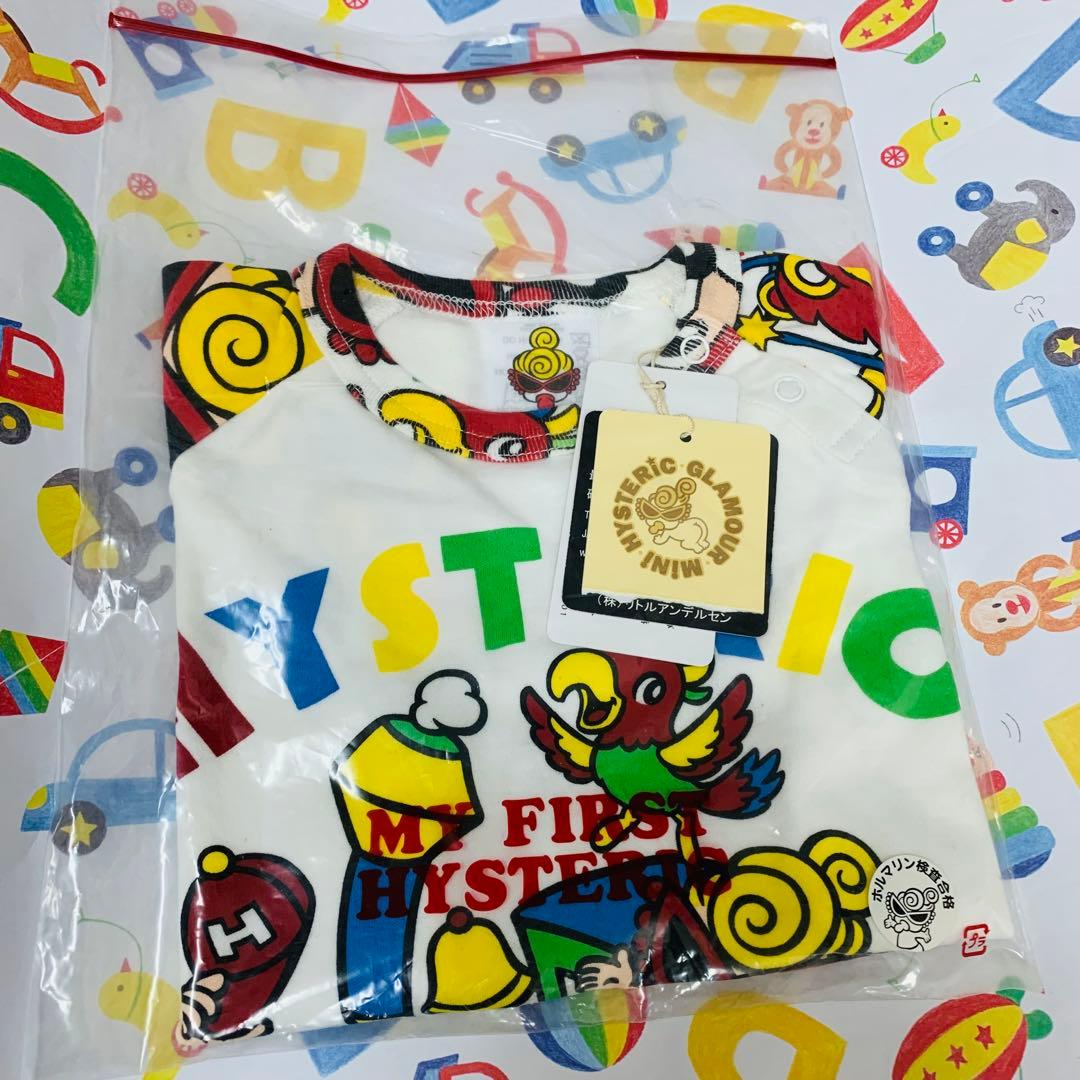 ヒステリックミニ　長袖カットソー　ロンT　白　90