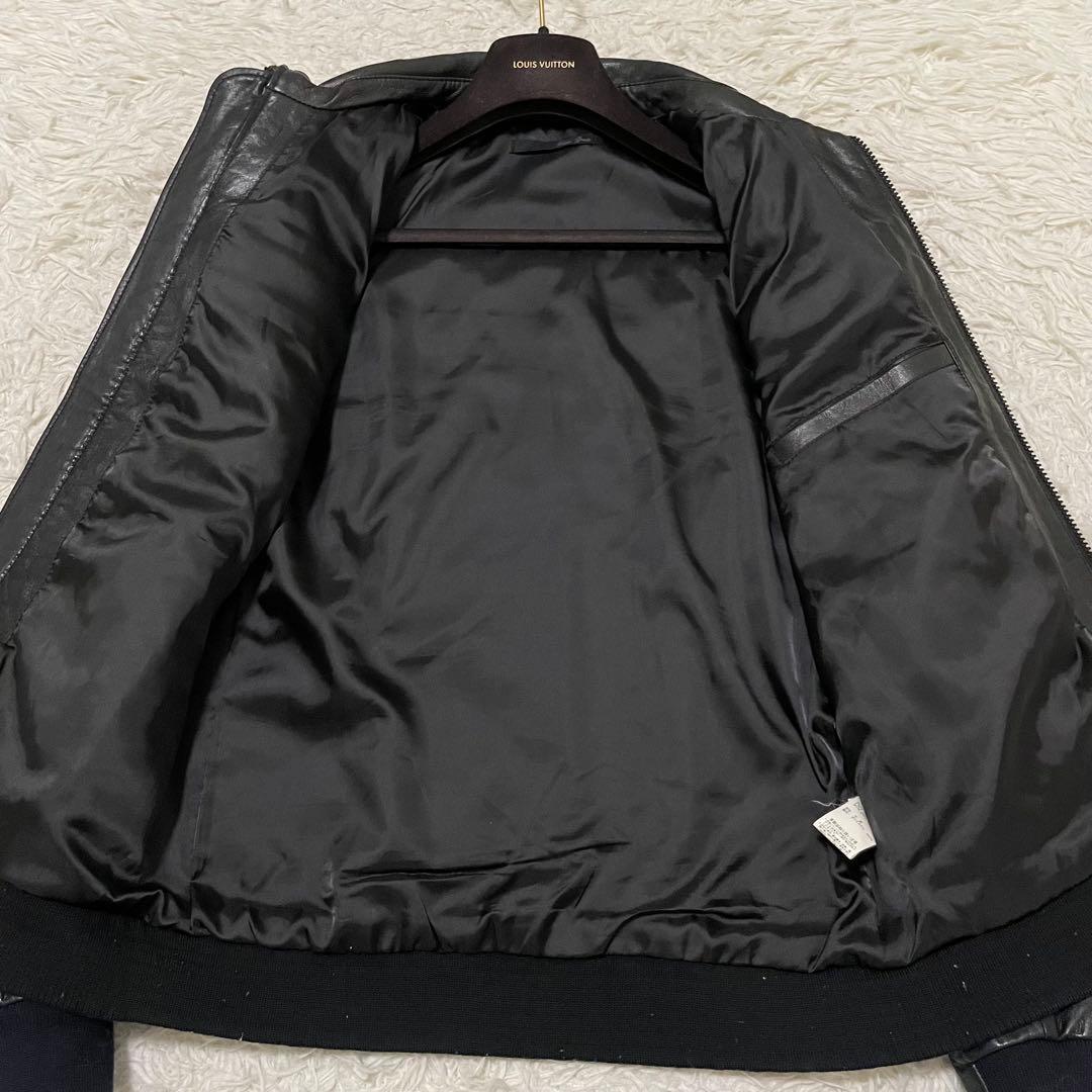 極美品/Lサイズ レトログレード レザージャケット シングルライダース ステッチ