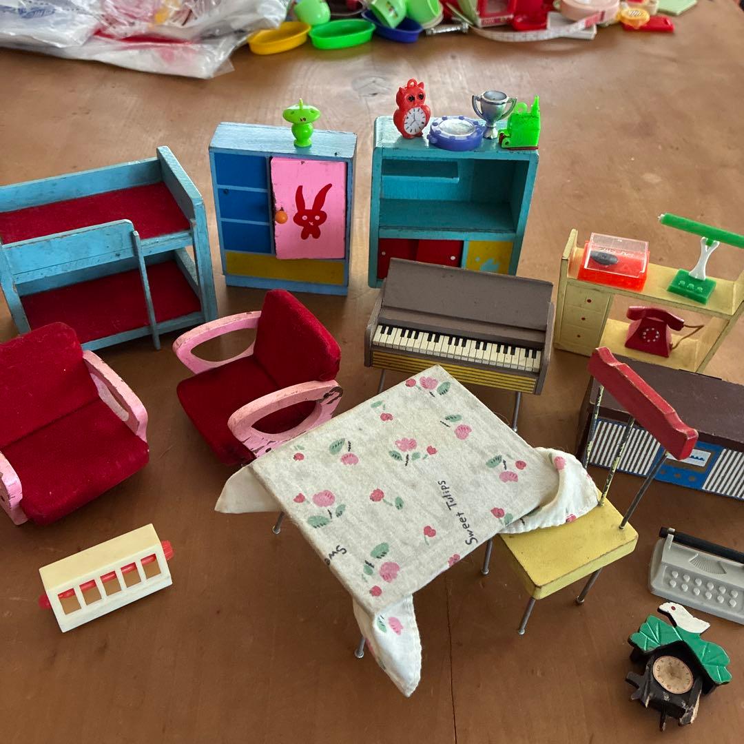 ち*こ様 昭和レトロ木製ミニチュア家具セット