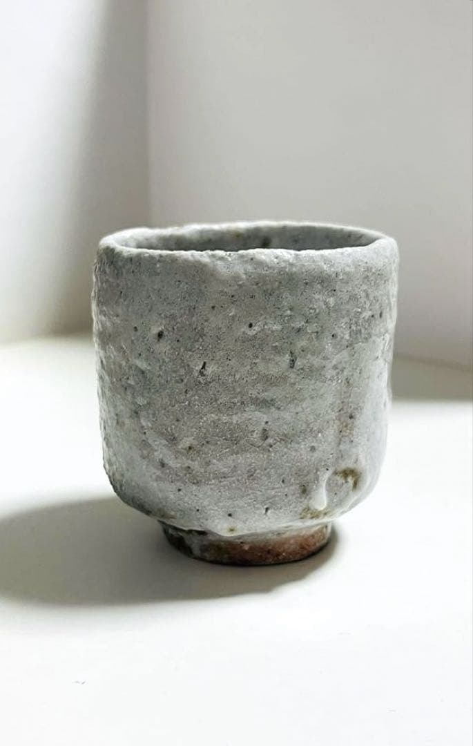 未使用　二代半泥子 川喜田敦作 志野焼 湯呑 共箱 竜合窯