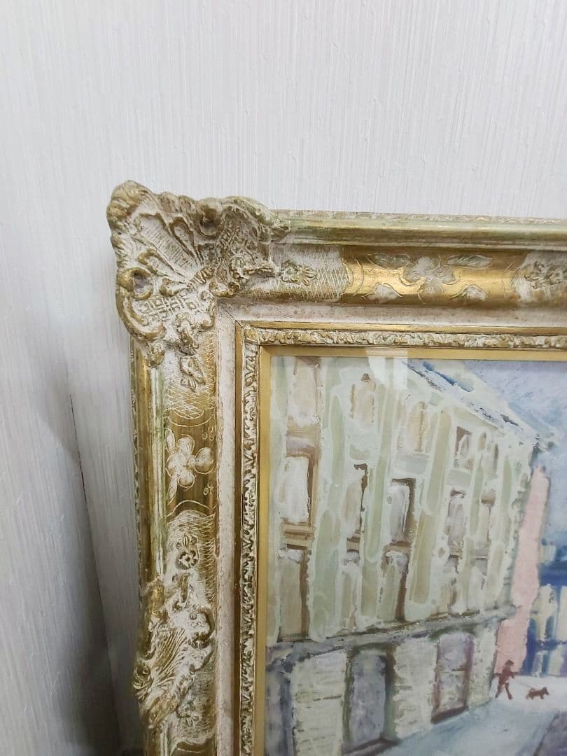 絵画 「ボルドーの街角」 フランス　アンティーク　額縁