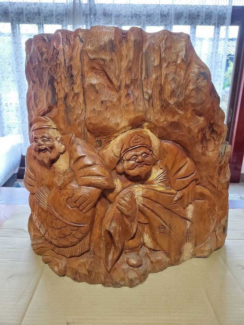 木彫り恵比寿、大黒天　置物