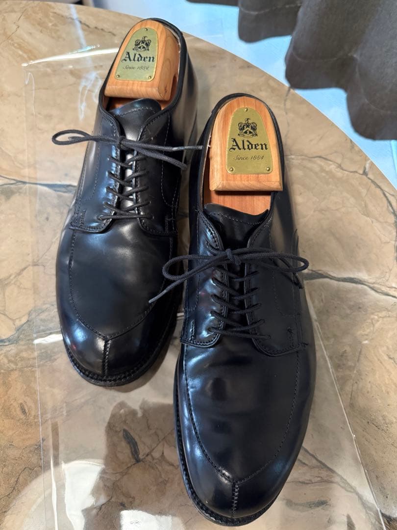 Alden ブラック Vチップ　コードヴァン　シューツリー付