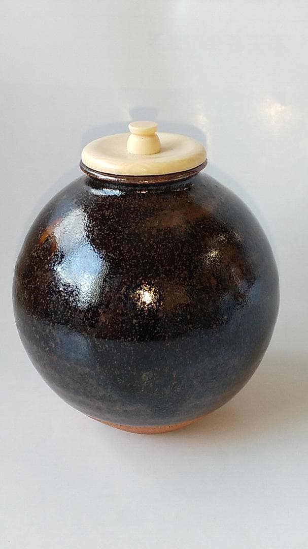 古瀬戸茶入 山口茂 作 仕覆 呂宋間道 茶道具 共箱 茶入 新品 未使用品 です