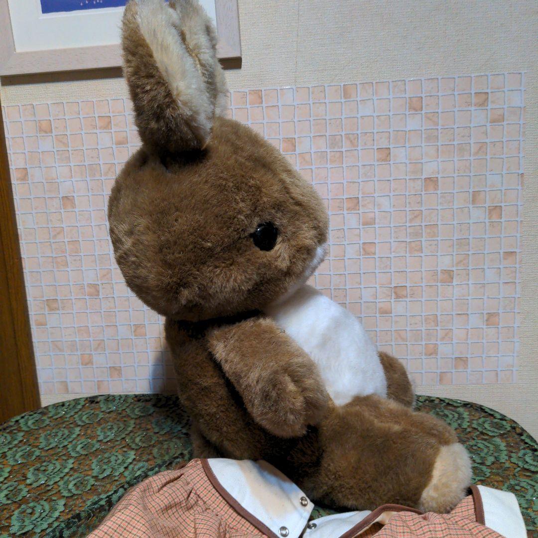 SUN ARROW サンアロー うさぎぬいぐるみ 昭和レトロ 当時物 タグ付茶系