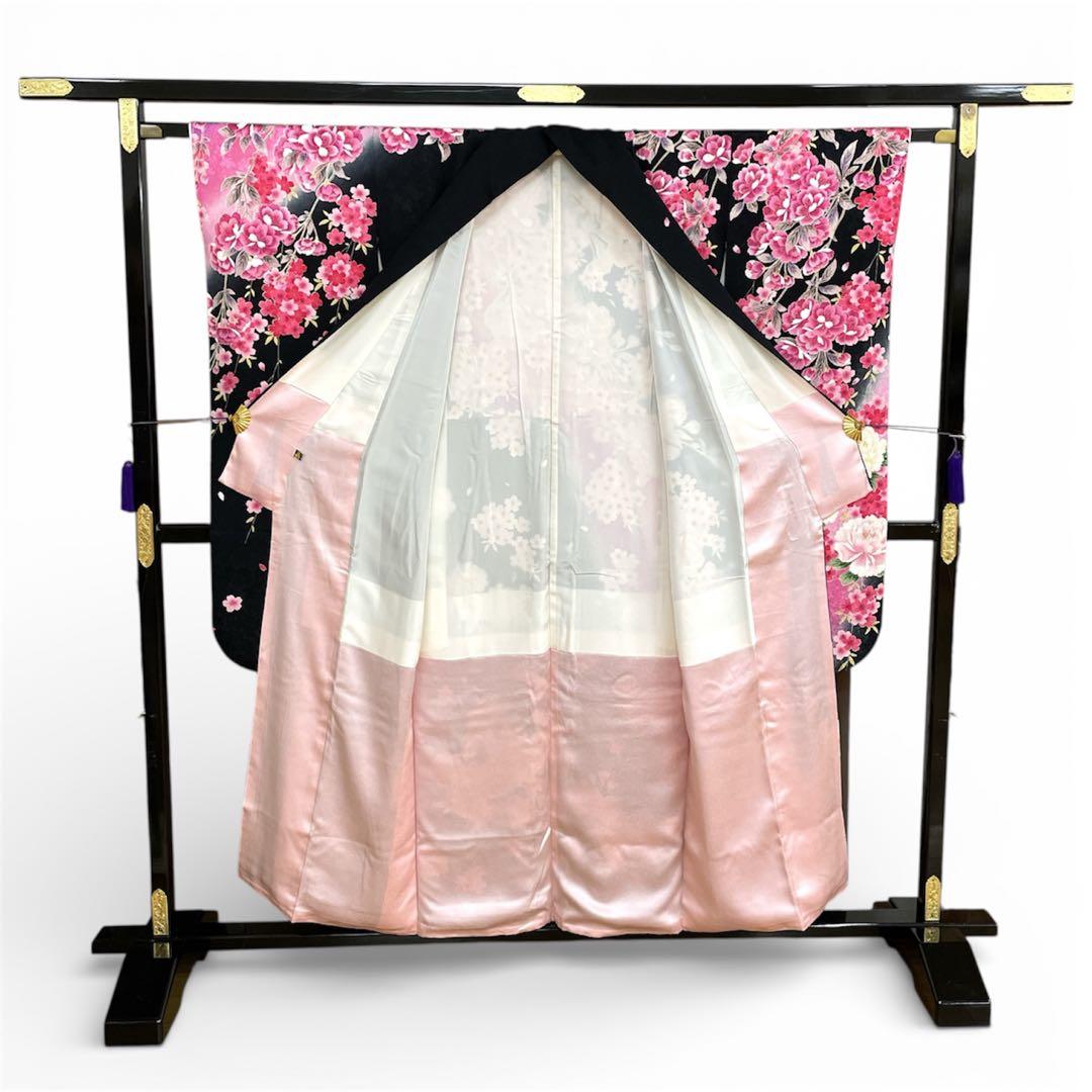 ◎mk-636　美品　振袖　刺繍　スモールサイズ　　1-13