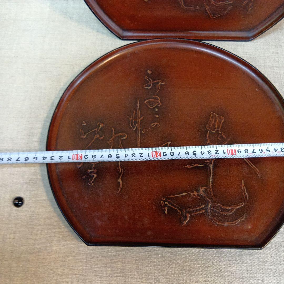 茶色漆器 楕円形 菓子器・喰籠　二つセット　アンティーク　激レア　即発送