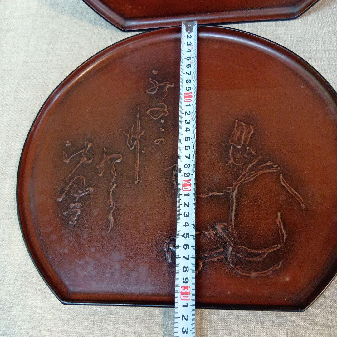 茶色漆器 楕円形 菓子器・喰籠　二つセット　アンティーク　激レア　即発送