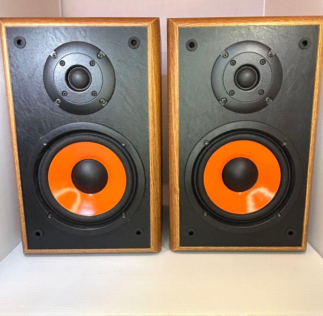 DENON スピーカー　２台セット　デノン　ウーファーオレンジ　動作確認済み