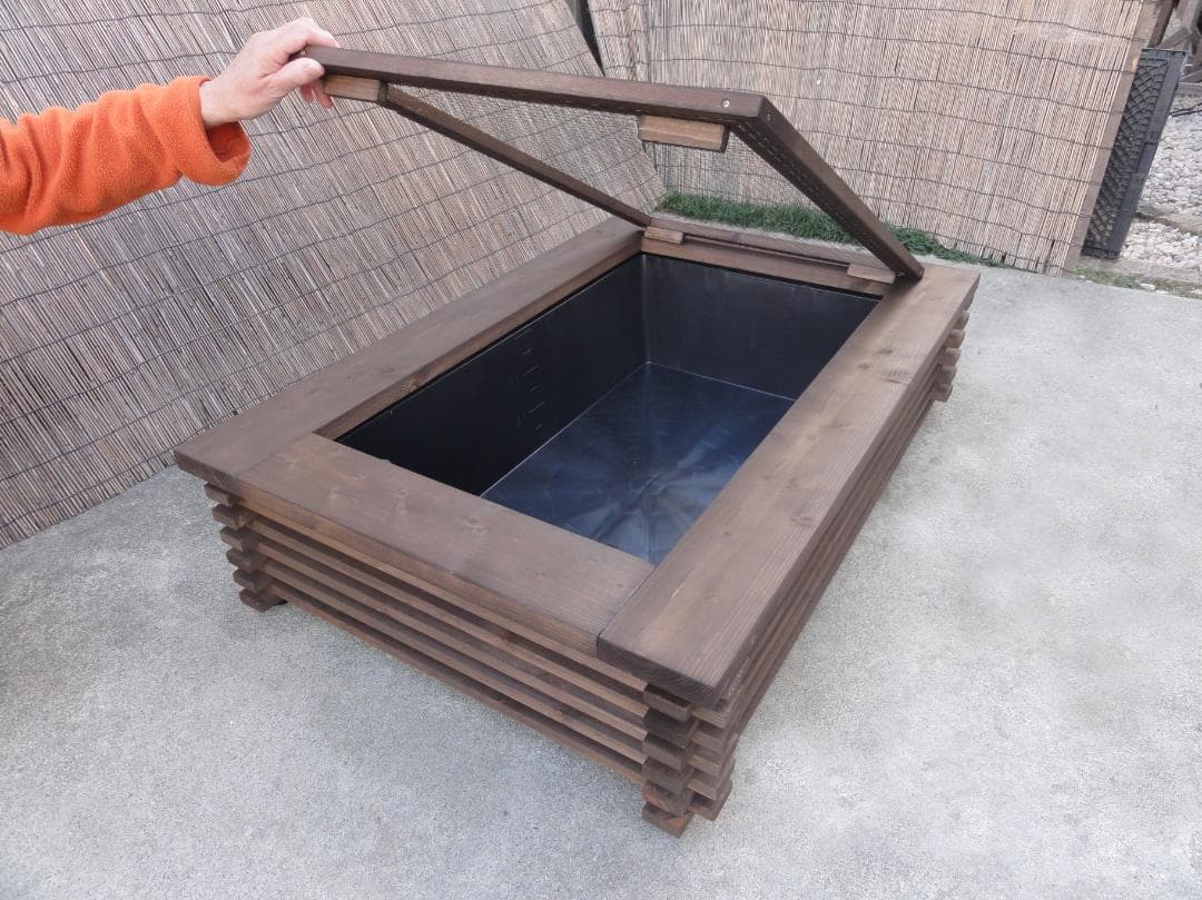 ビオトープ 60Ｌ　トロ舟＆木枠セット（フラット防鳥網付き）メダカ・金魚用