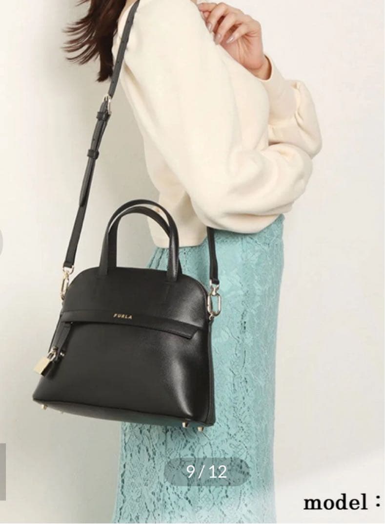 FURLA フルラ パイパー Sドームハンドバッグ 2way ブラック美品