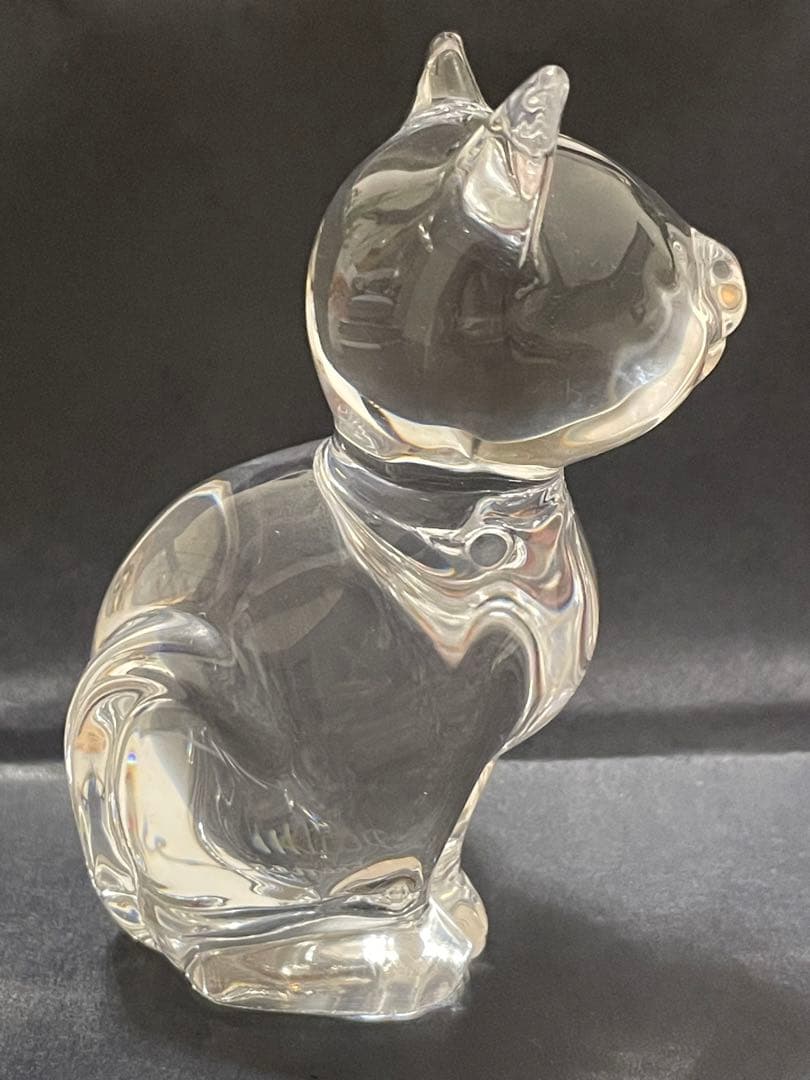 Daum France 　ドームクリスタル　フィギュリン　クリスタル置物　猫置物