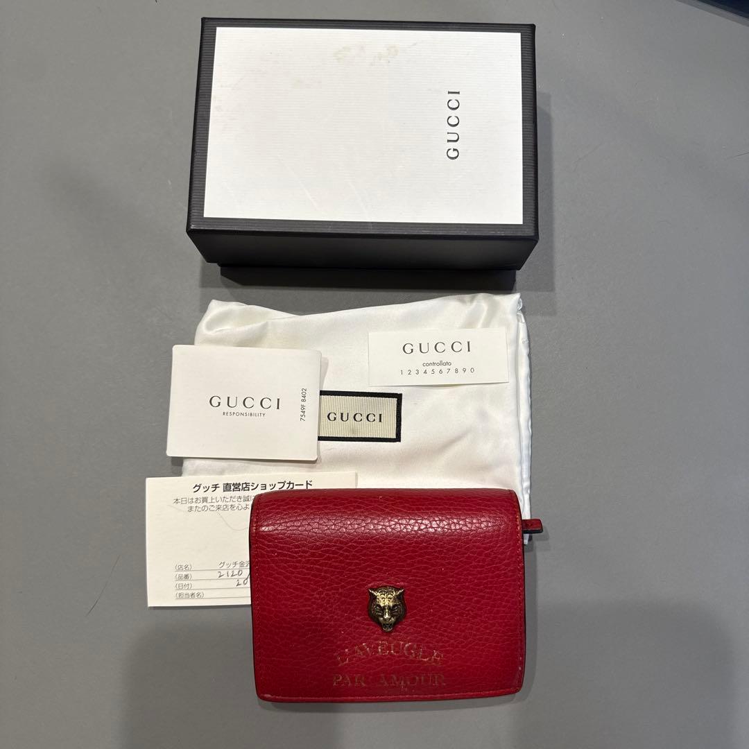 値下げしました　GUCCI アニマリエ タイガー 二つ折財布