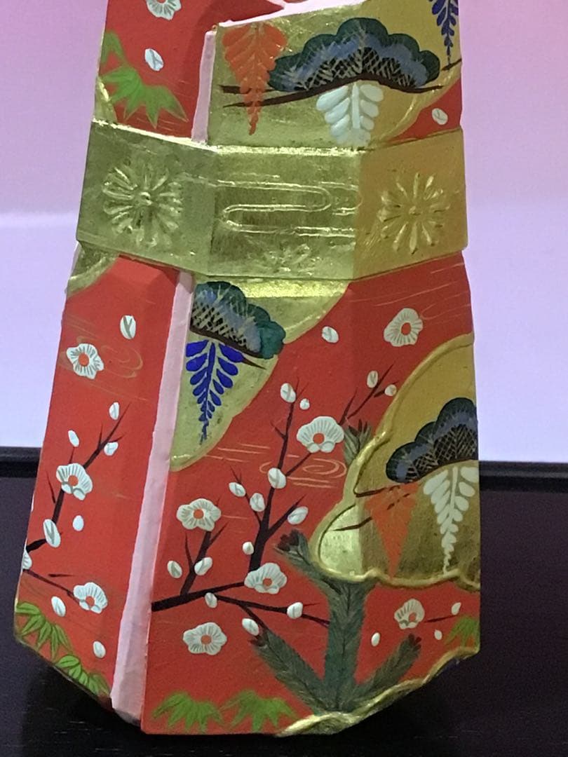 12398 奈良 一刀彫 雛人形 立雛 南部 山脇利精 金彩 木彫 美品
