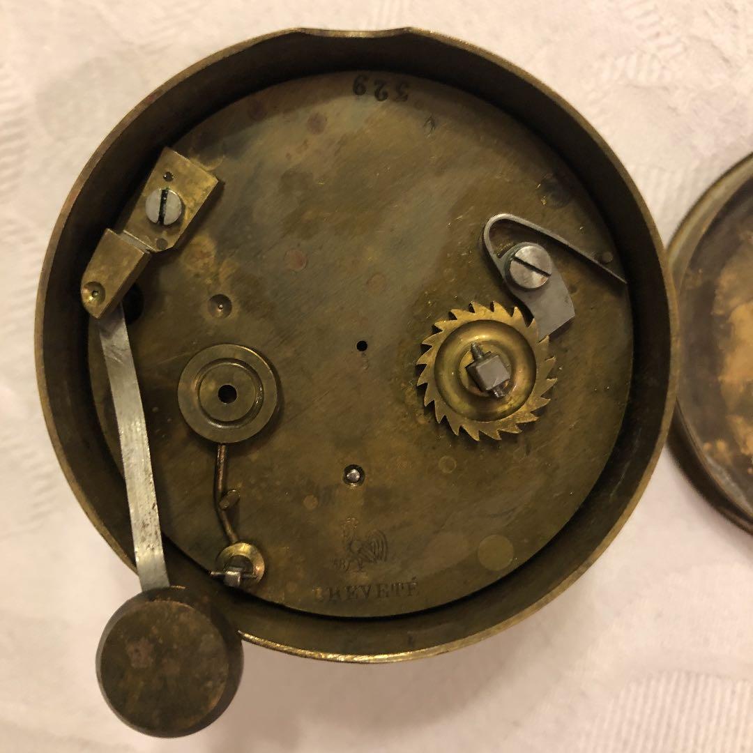 フランス　アンティーク　真鍮目覚まし