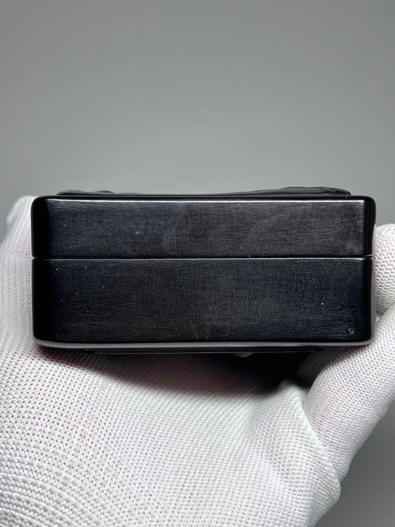 木製　小物入れ　硯箱　山水紋　浮き彫り　極細工　文房具　中国美術　唐木黑檀