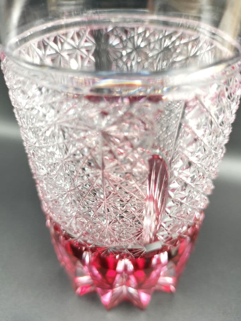 希少品☆江戸切子 木村泰典 タンブラーグラス 金赤（切子 江戸切子 薩摩切子）