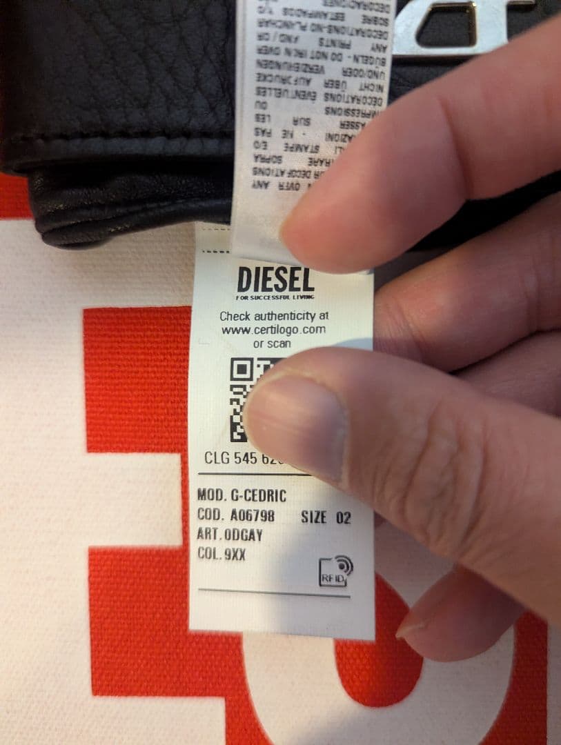 DIESEL 未使用美品グレン期ロゴ付きシープレザーグローブ