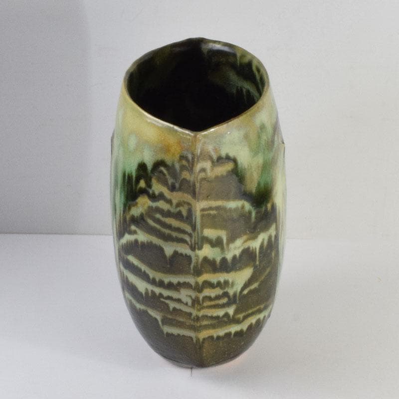 茶道具　叶光夫造　窯変釉　扁壷　嗣女妙子識箱　N　8823A