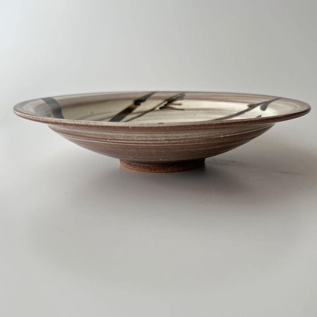 唐津焼　中里太郎右衛門窯　絵唐津額皿　「沢瀉、鷺」