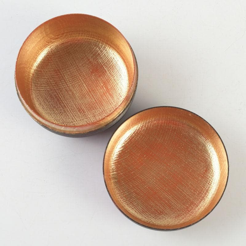 茶道具　京漆匠　平安象彦造　渦塗糸目　花蒔絵　平棗　共箱　V　9340