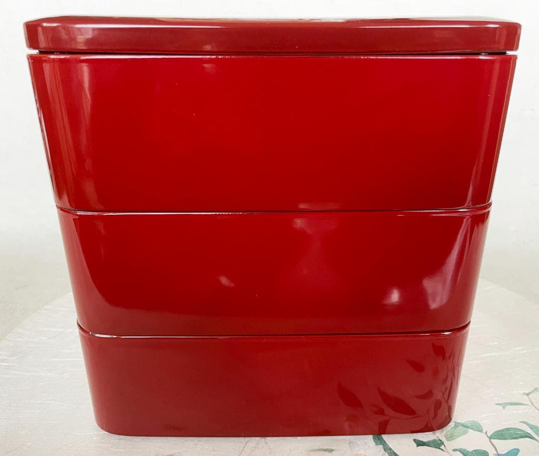 重箱 おせち 朱塗松竹梅蒔絵螺鈿入内黒 6.5寸 19.5cm 正月 弁当箱