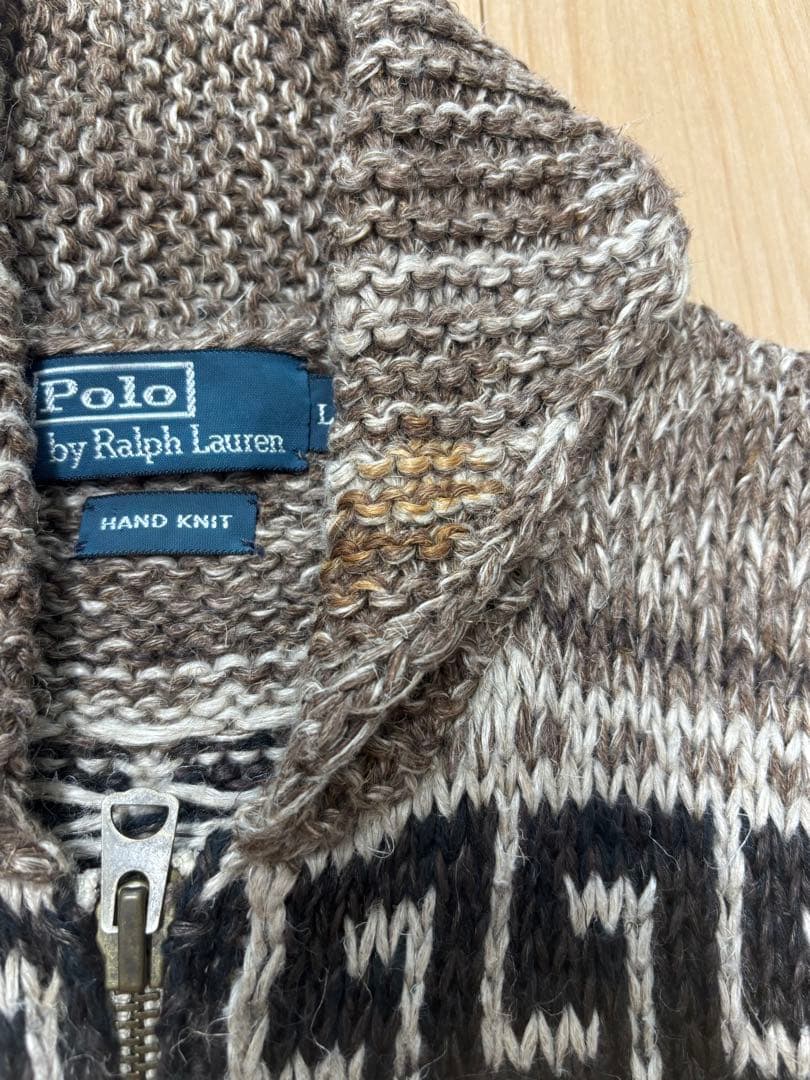 ラルフローレン ハンドニット カウチン セーター サンダーバード ネイティブ柄