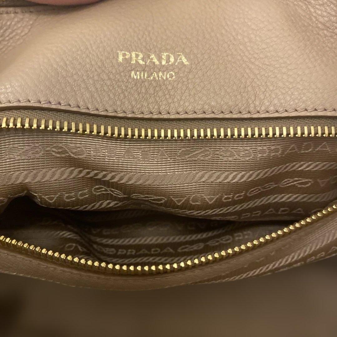 PRADA ベージュ　ショルダーバッグ　ハンドバッグ 2way 美品