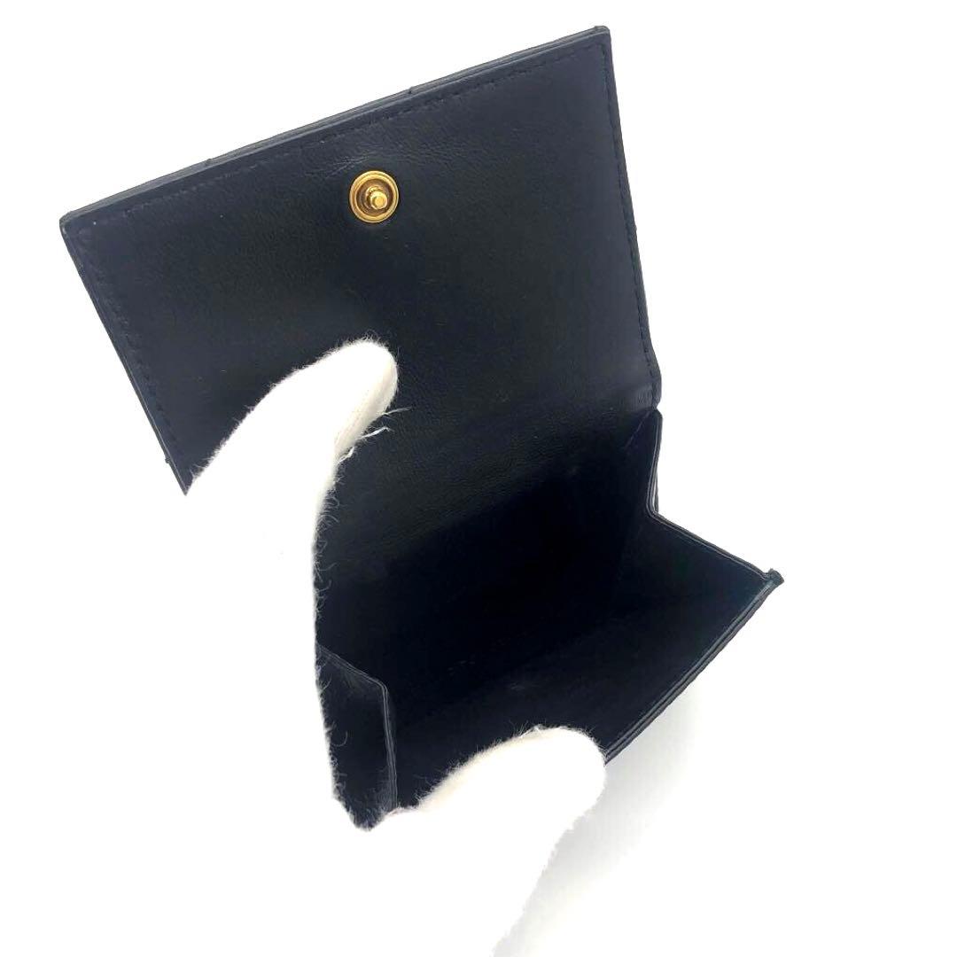 未使用級✨バレンシアガ CRUSH レザー　三つ折り財布 ブラック