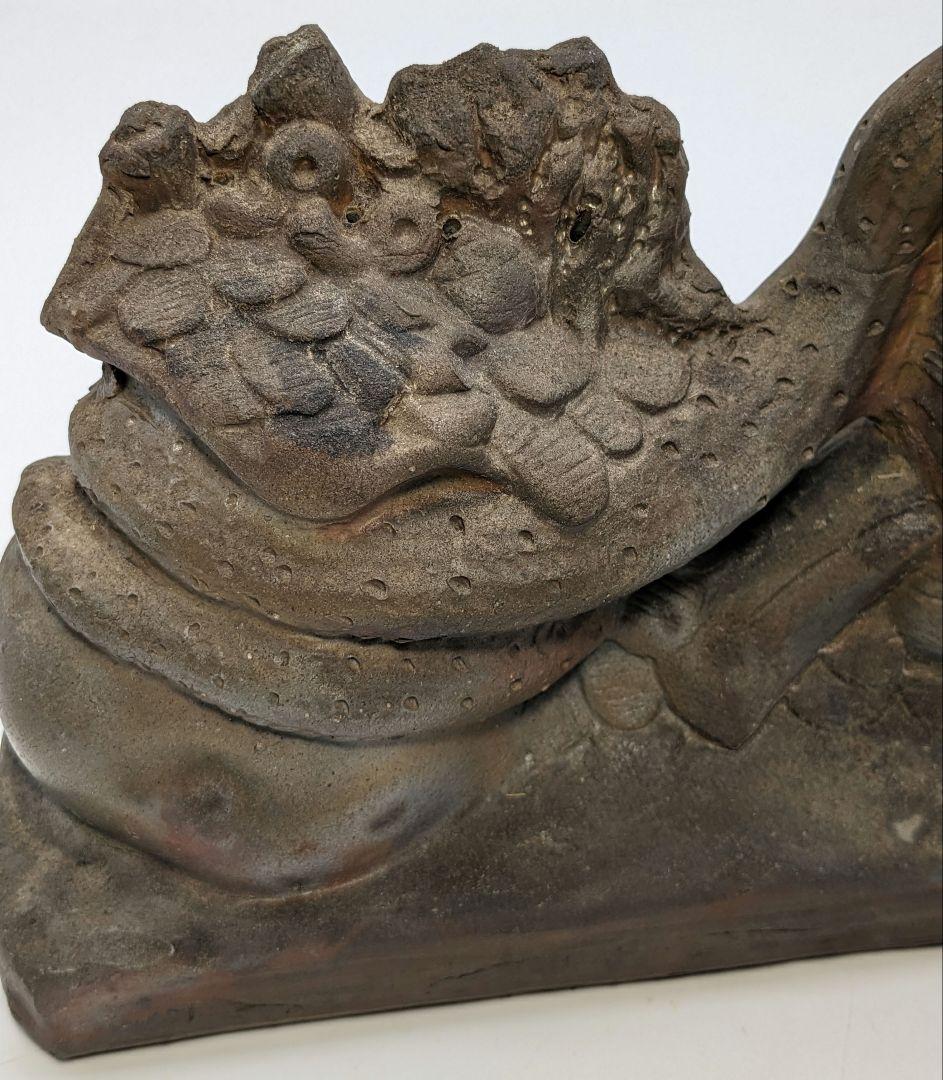 西川政美 備前焼 巳置物 ヘビ 蛇 打ち出の小槌 細工物 金運 財運 インテリア