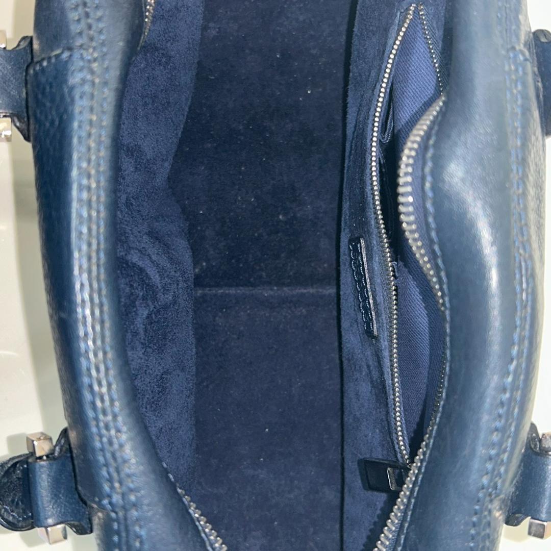 ●HIROFU ヒロフ ハンドバック ラウンド サークル ネイビー