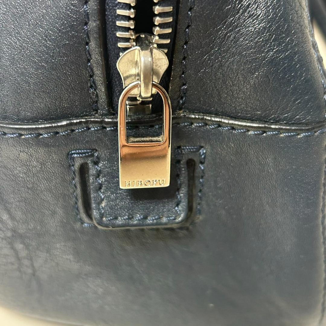 ●HIROFU ヒロフ ハンドバック ラウンド サークル ネイビー