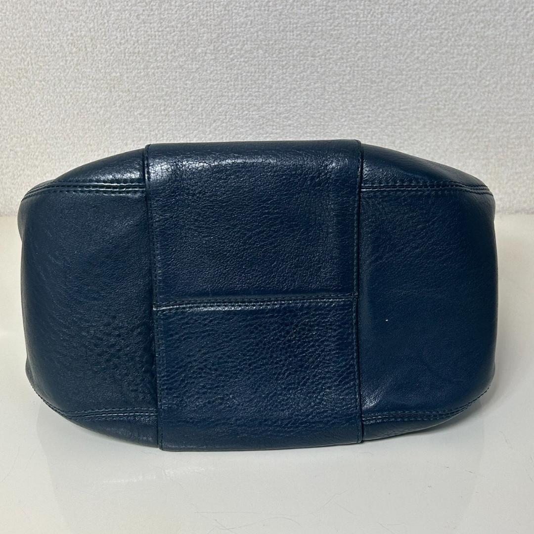 ●HIROFU ヒロフ ハンドバック ラウンド サークル ネイビー