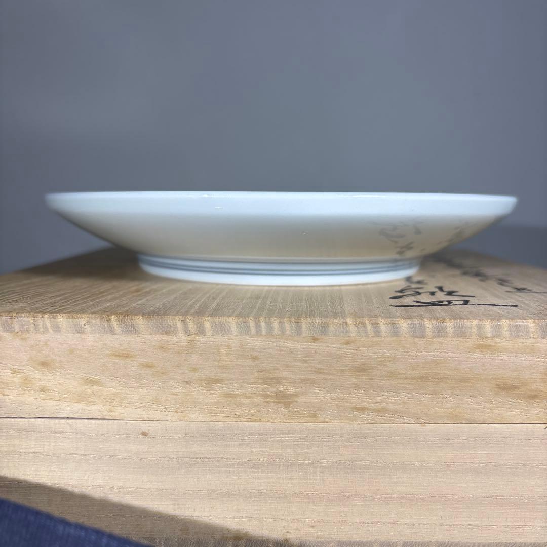 真作　本人作　人間国宝　14代今泉今右衛門　色絵墨色墨はじき瑞波花文盌