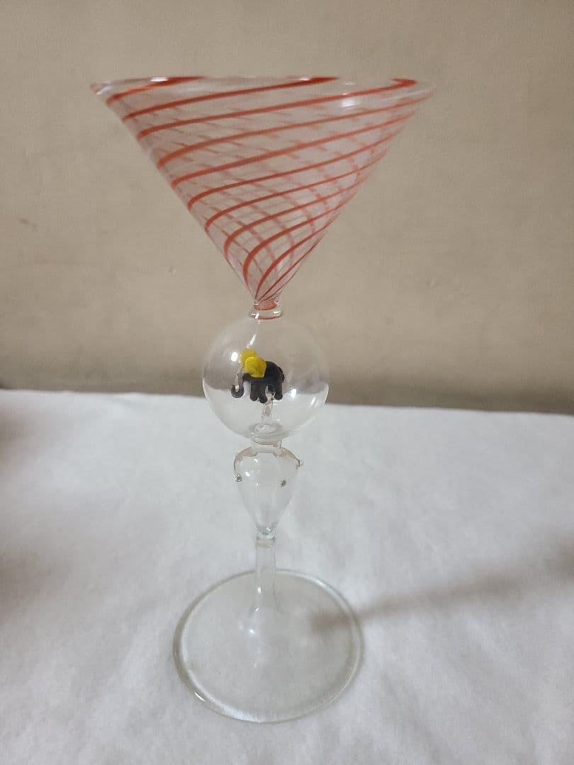 オーストリア　アンティークビミニ　レース吹きガラス