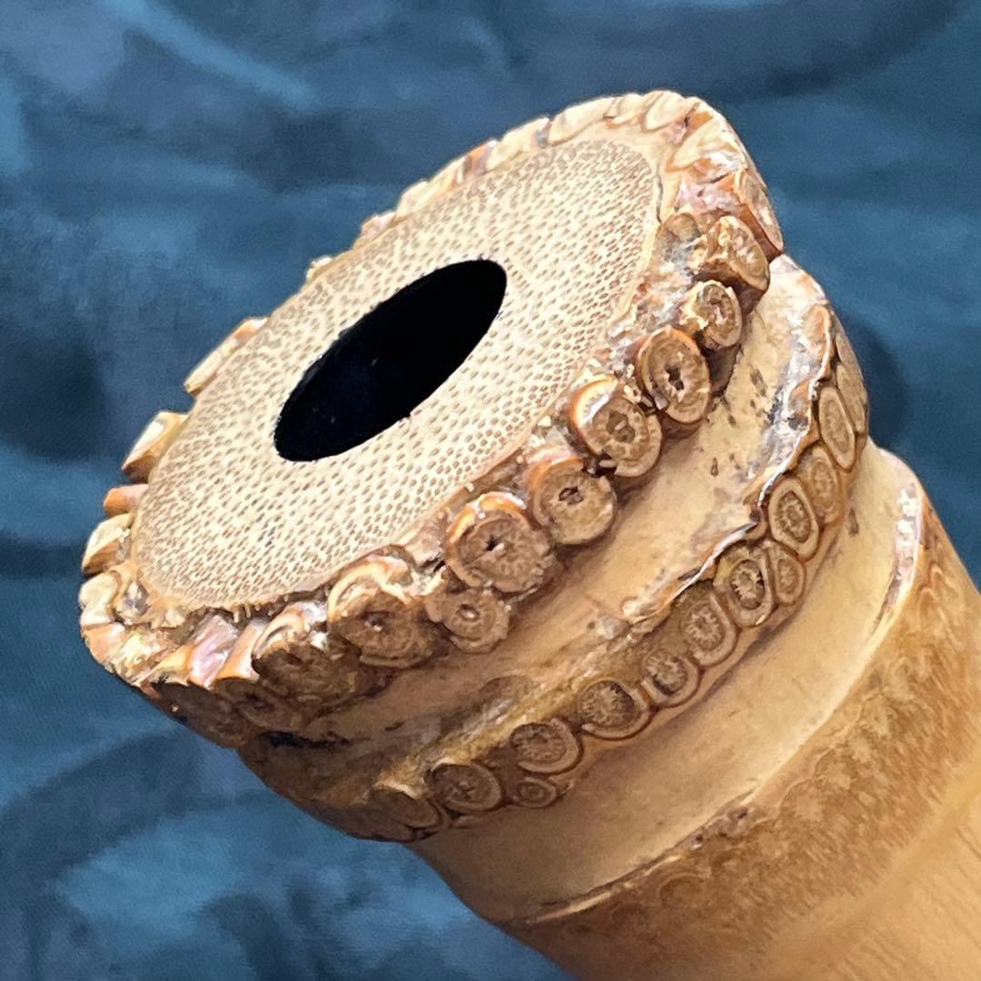 尺八 琴古流 竹治 2印 1尺6寸管 中継ぎ籐巻き銀三線 【音出し確認済み】