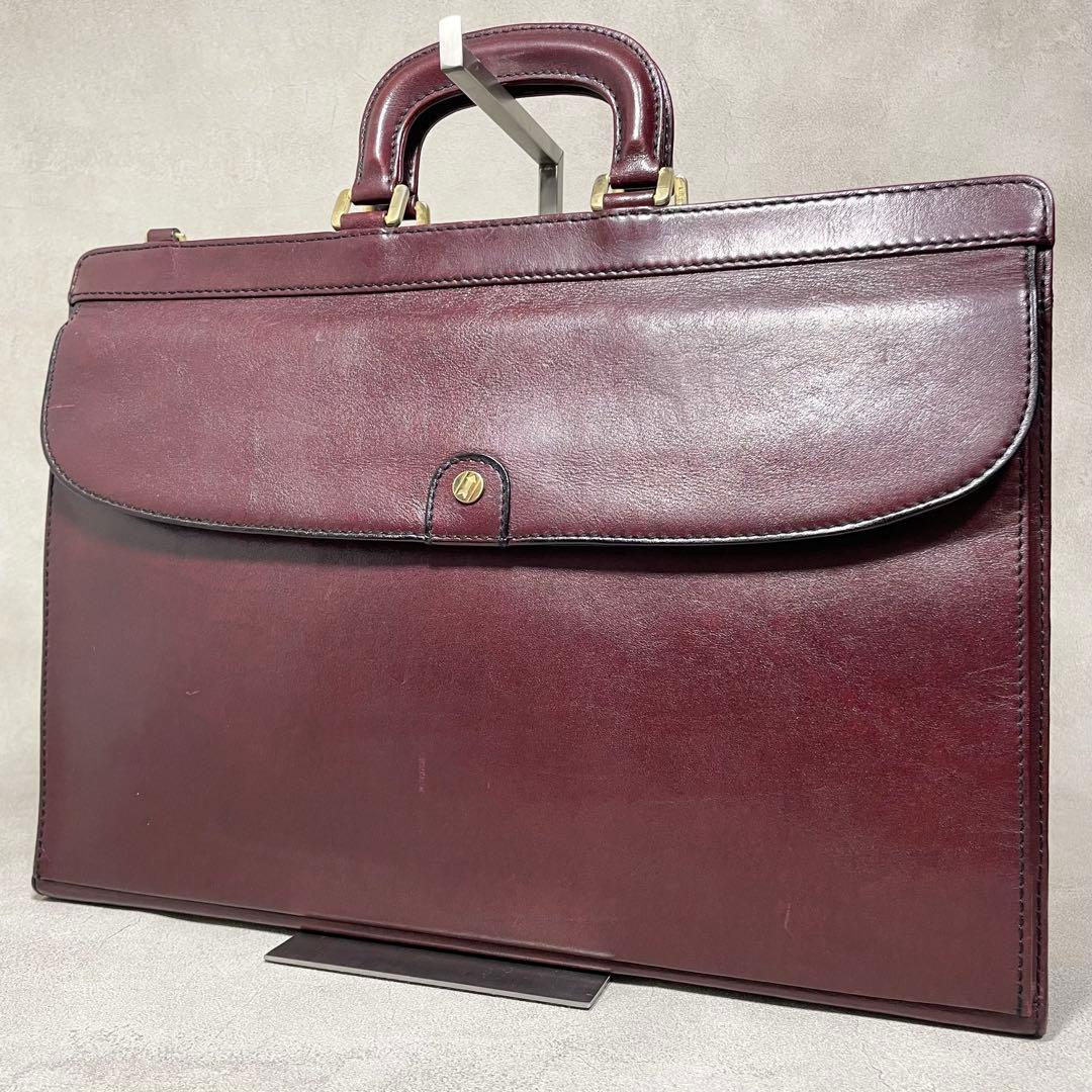 希少 ゴールドファイル ビジネスバッグ ブリーフケース レザー バッグ メンズ