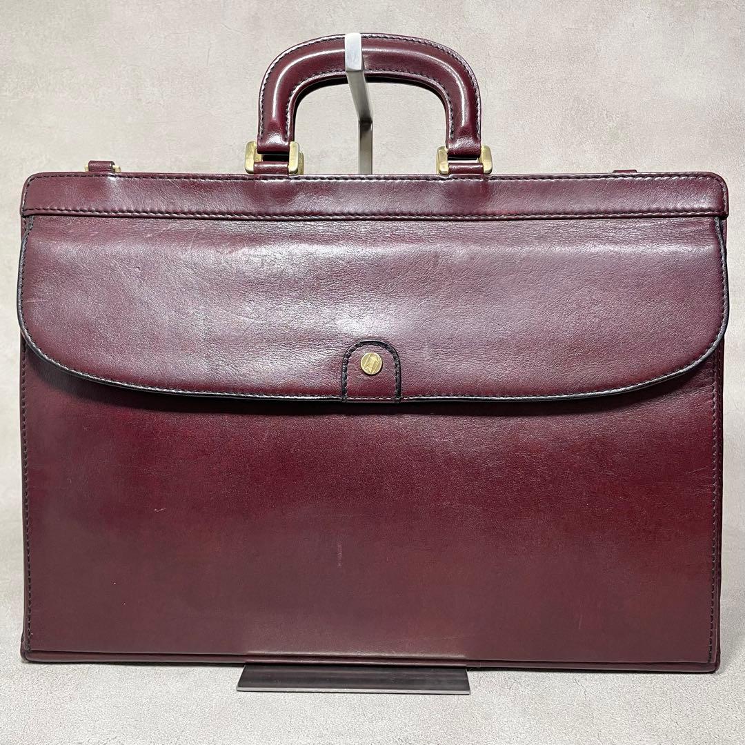 希少 ゴールドファイル ビジネスバッグ ブリーフケース レザー バッグ メンズ