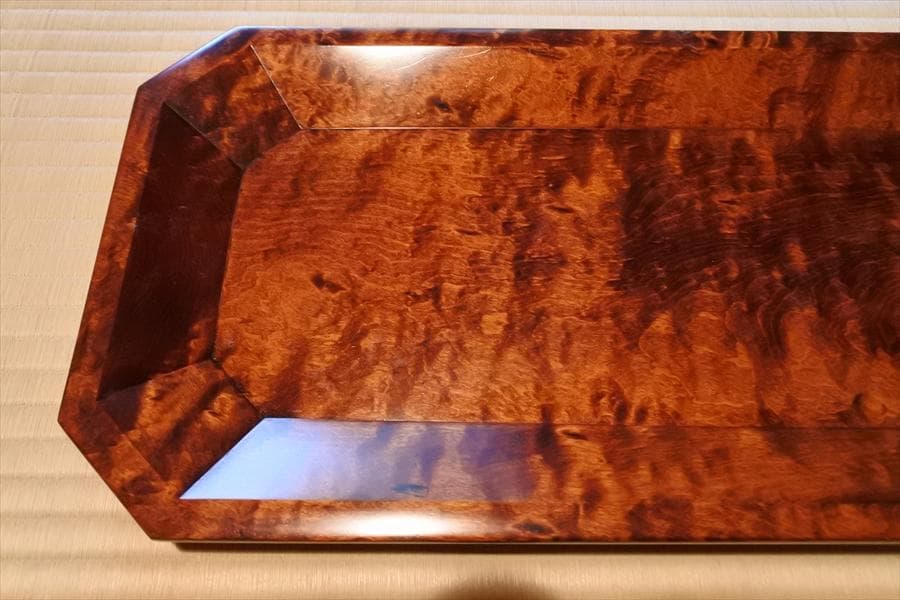 黒田乾吉作　木製塗盆　長形　黒田辰秋 長男