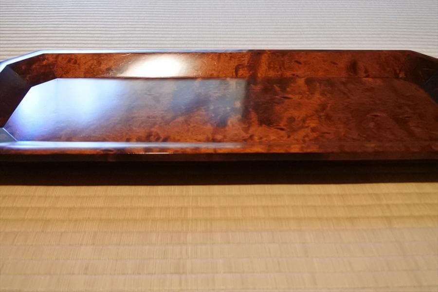 黒田乾吉作　木製塗盆　長形　黒田辰秋 長男