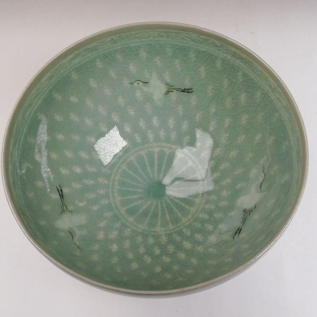 Ｔ９４５　茶碗　『高麗青磁』『又玄　李竒休 作』　共箱　抹茶碗　茶道具