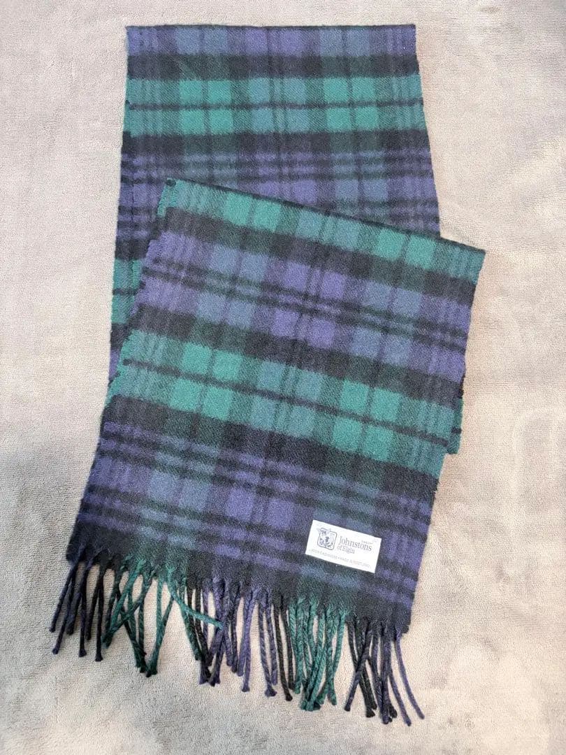 【新品】 ジョンストンズ マフラー BLACK WATCH 小判