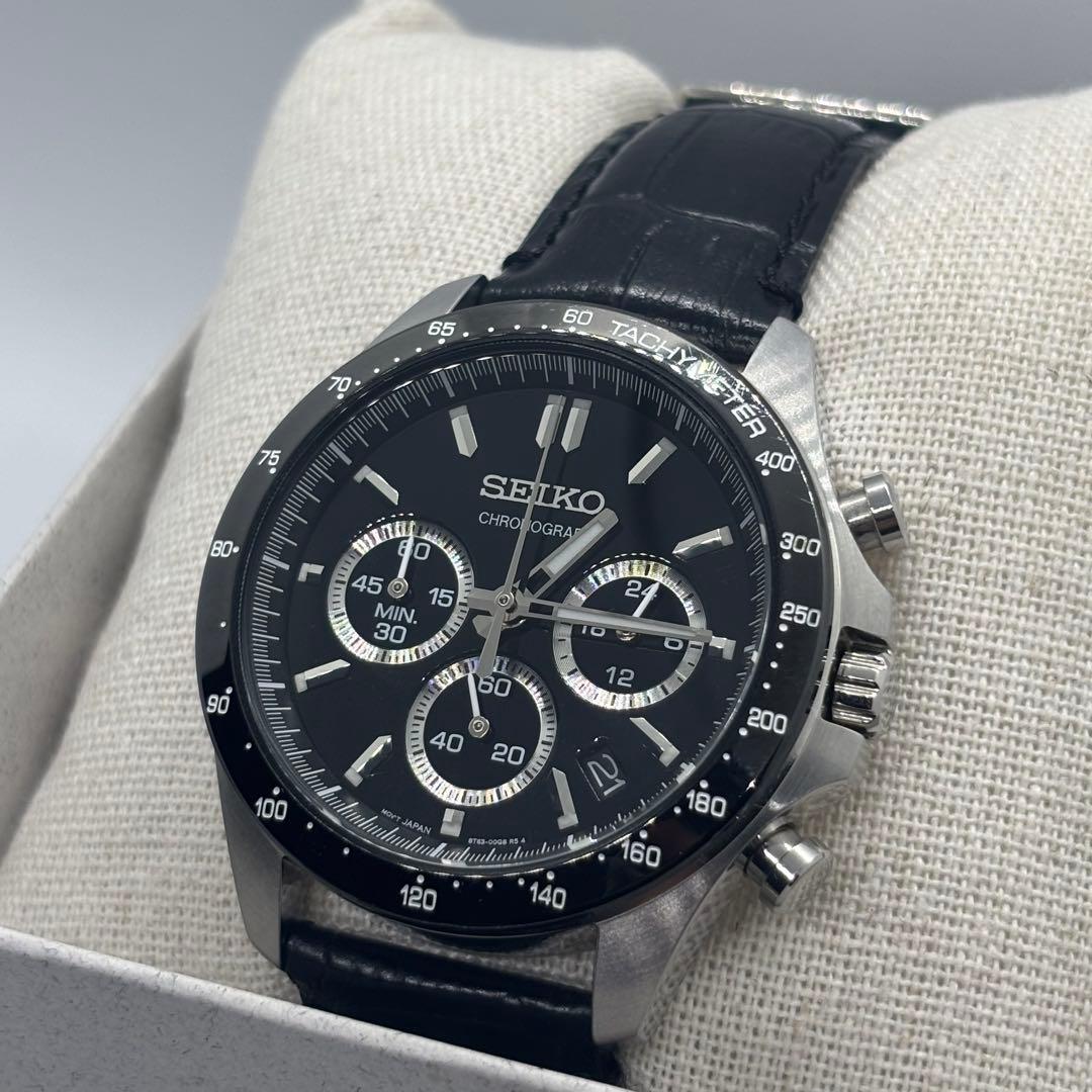 美品 SEIKO クロノグラフ SBTR021 ブラック セレクション クオーツ