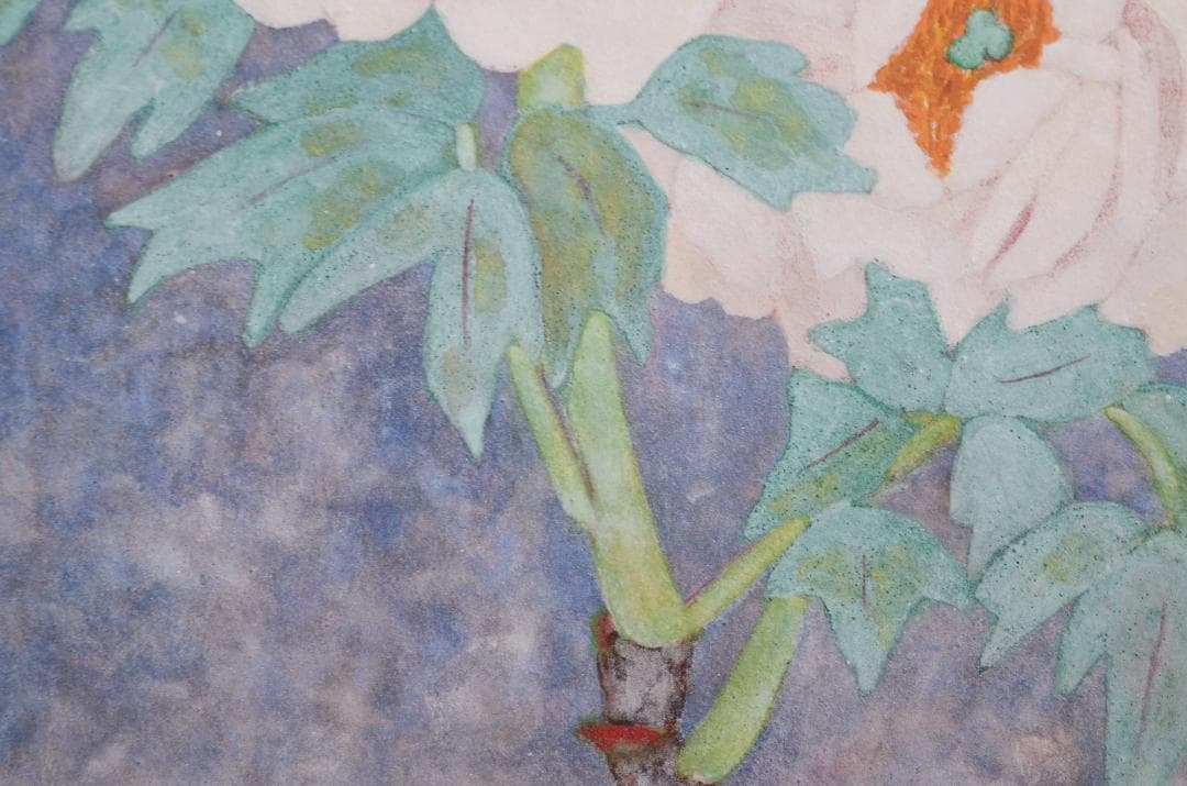 【「牡丹」木枠 岩絵の具 日本画 額入り】東山魁夷の流派