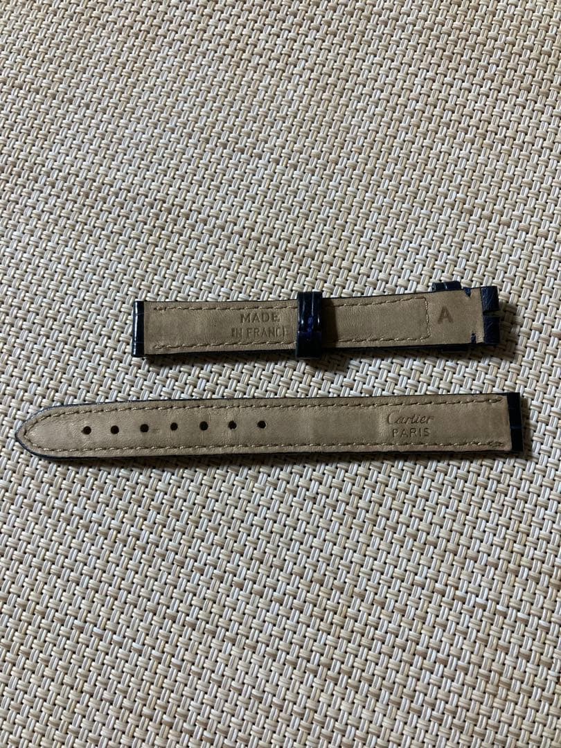 Cartier カルティエ レザーベルト 純正 12mm 美品 ネイビー 型押し