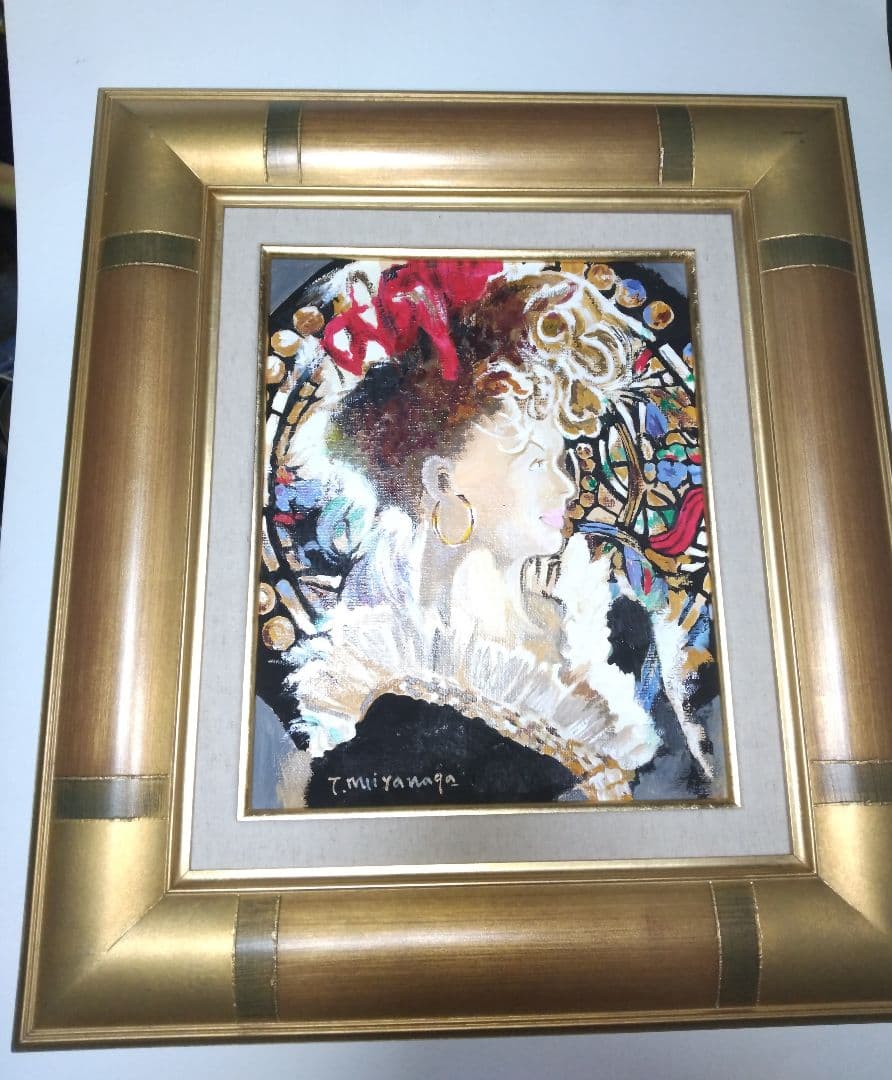 宮永岳彦、絵画、美人画、油彩３号、燦、肉筆、新品高級額縁、高塚省吾、森本草介。
