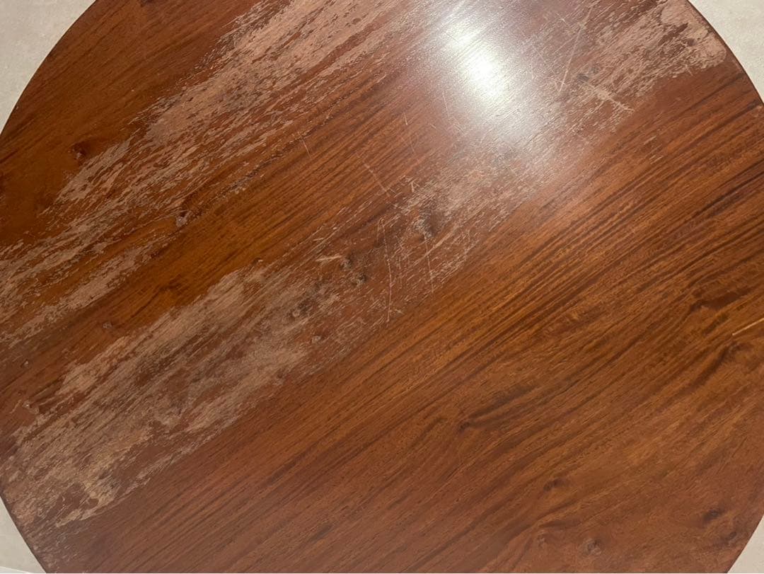 円形木製テーブル ちゃぶ台　ダークブラウン