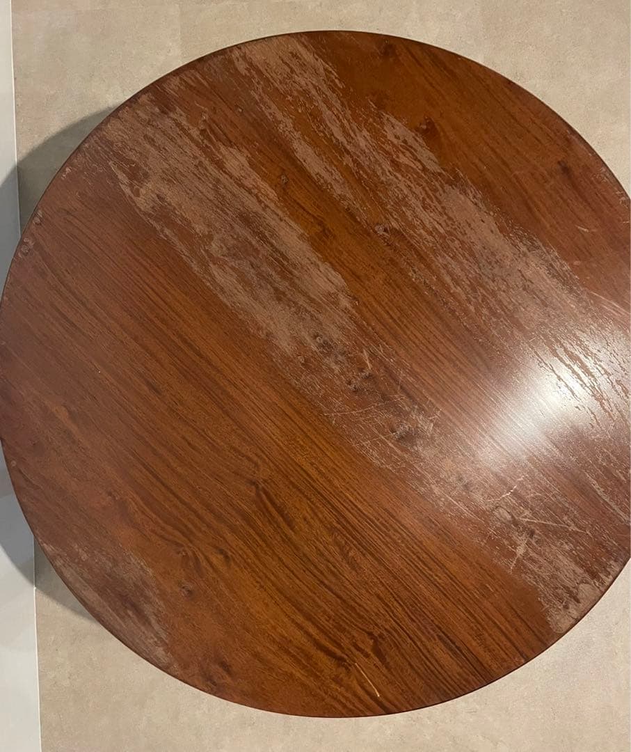 円形木製テーブル ちゃぶ台　ダークブラウン