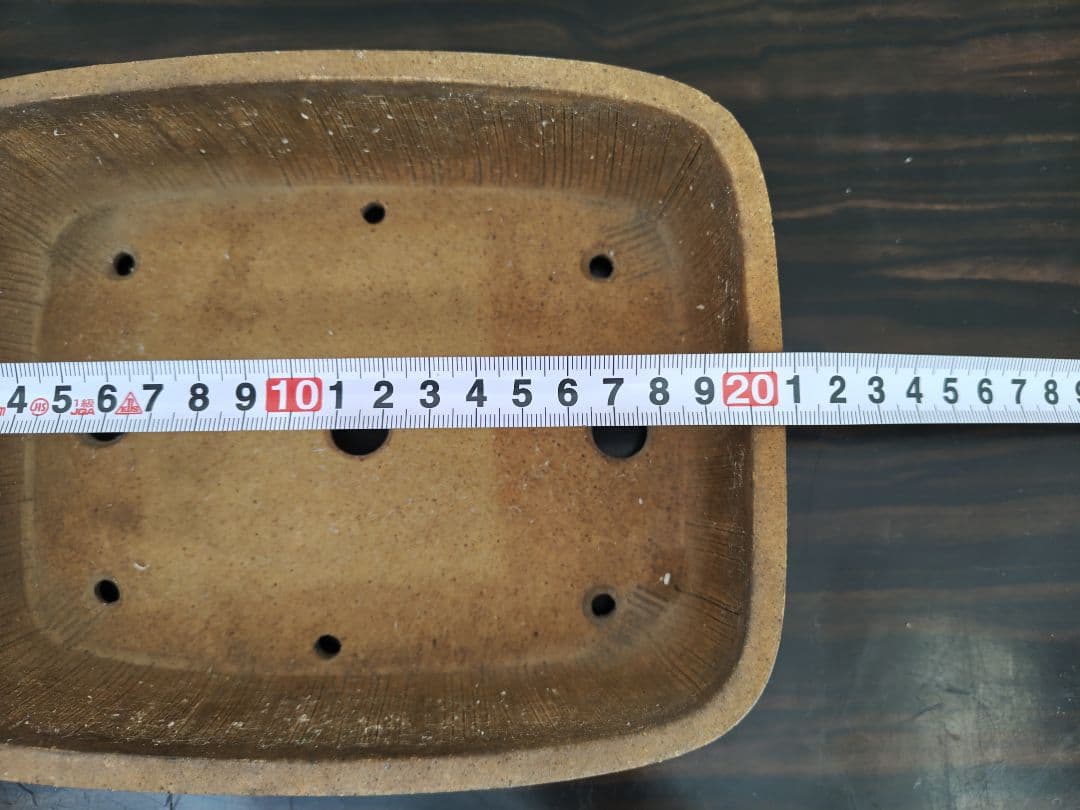 茶色 陶器 盆栽鉢 四角形　陶昇